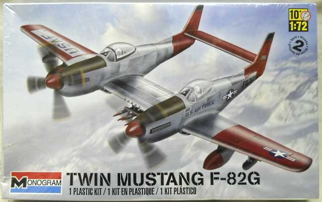 Monogram 1/72 Twin Mustang F-82G Day Fighter or F-82F Night Fighter - 449th Sq Ladd AFB Alaska Last Prop Driven Fighter in the USAF Retired Nov. 12 1953 / Col. Oliver Cellini C.O. of 52nd All Weather Group Mitchell AFB, 85-5257 plastic model kit